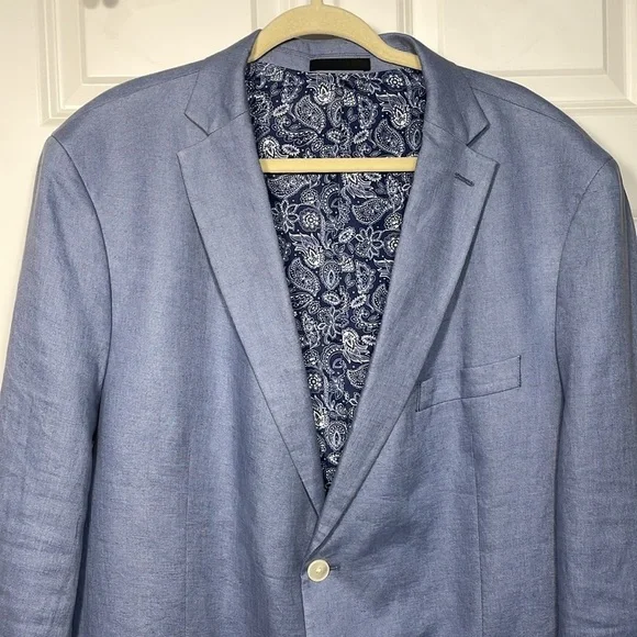 Lauren Ralph Lauren Linen Blazer Sz XL 48R Blue Classic Old Money Single Breast - Picture 3 of 15